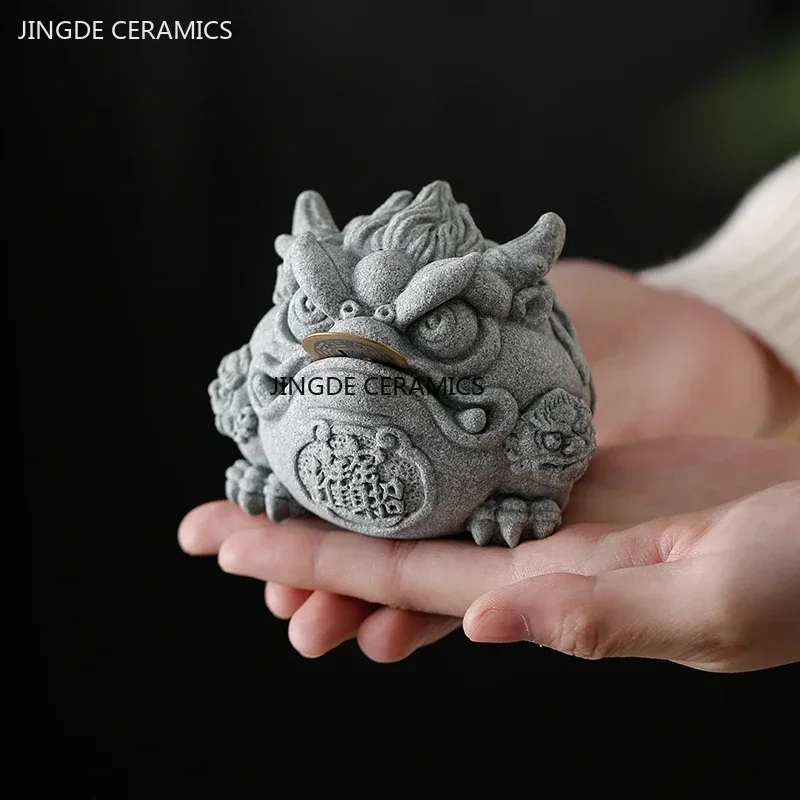 Marine Fish Tank - Creative Sandstone Fengshui Gold Toad Tea